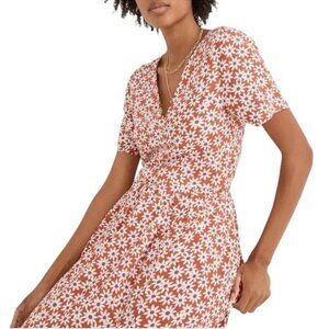 Madewell Packed‎ Picnic Cotton Wrap Dress Daisy Russet Floral Mini XL